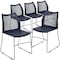 Flash Furniture Navy Plastic Stack Chair, PK5 5-RUT-498A-NY-GG - alternate 7